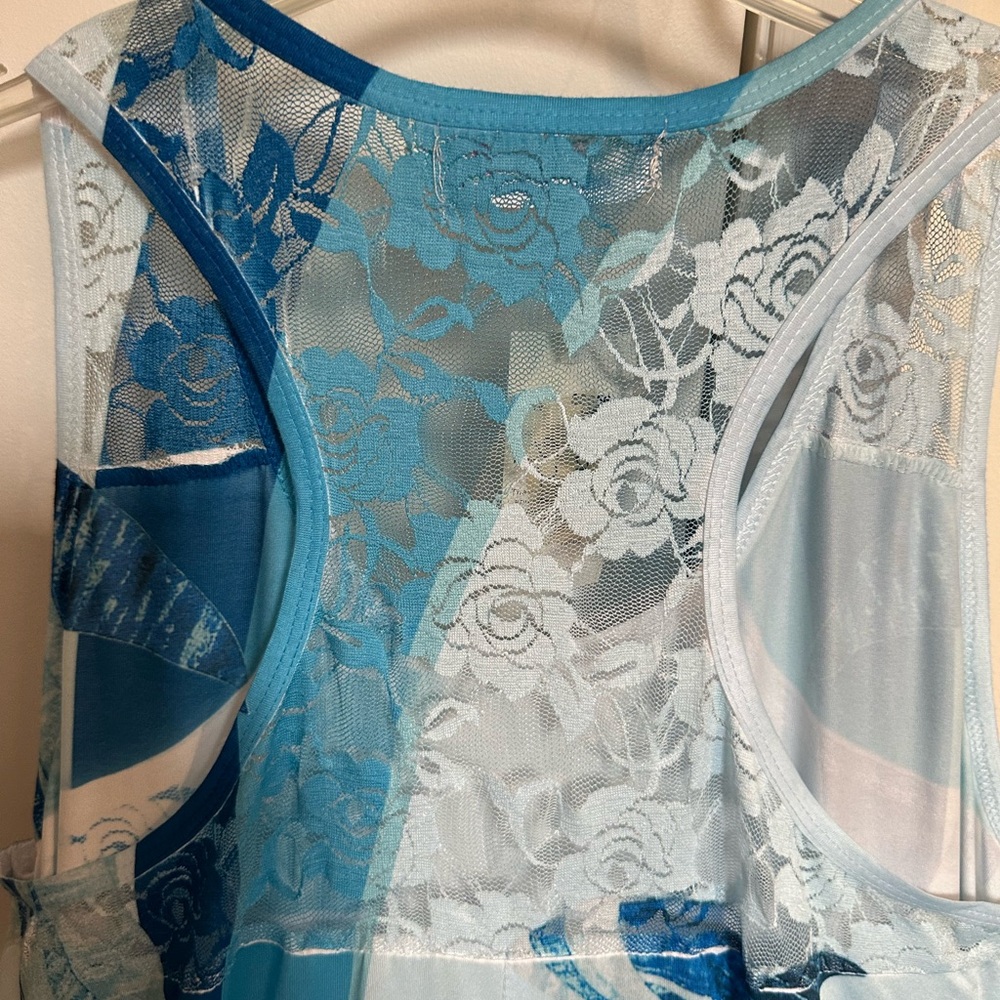 India Boutique Teal Floral Lace Dress